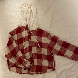 American Eagle Cozy Cabin Oversized Hoodie Flannel